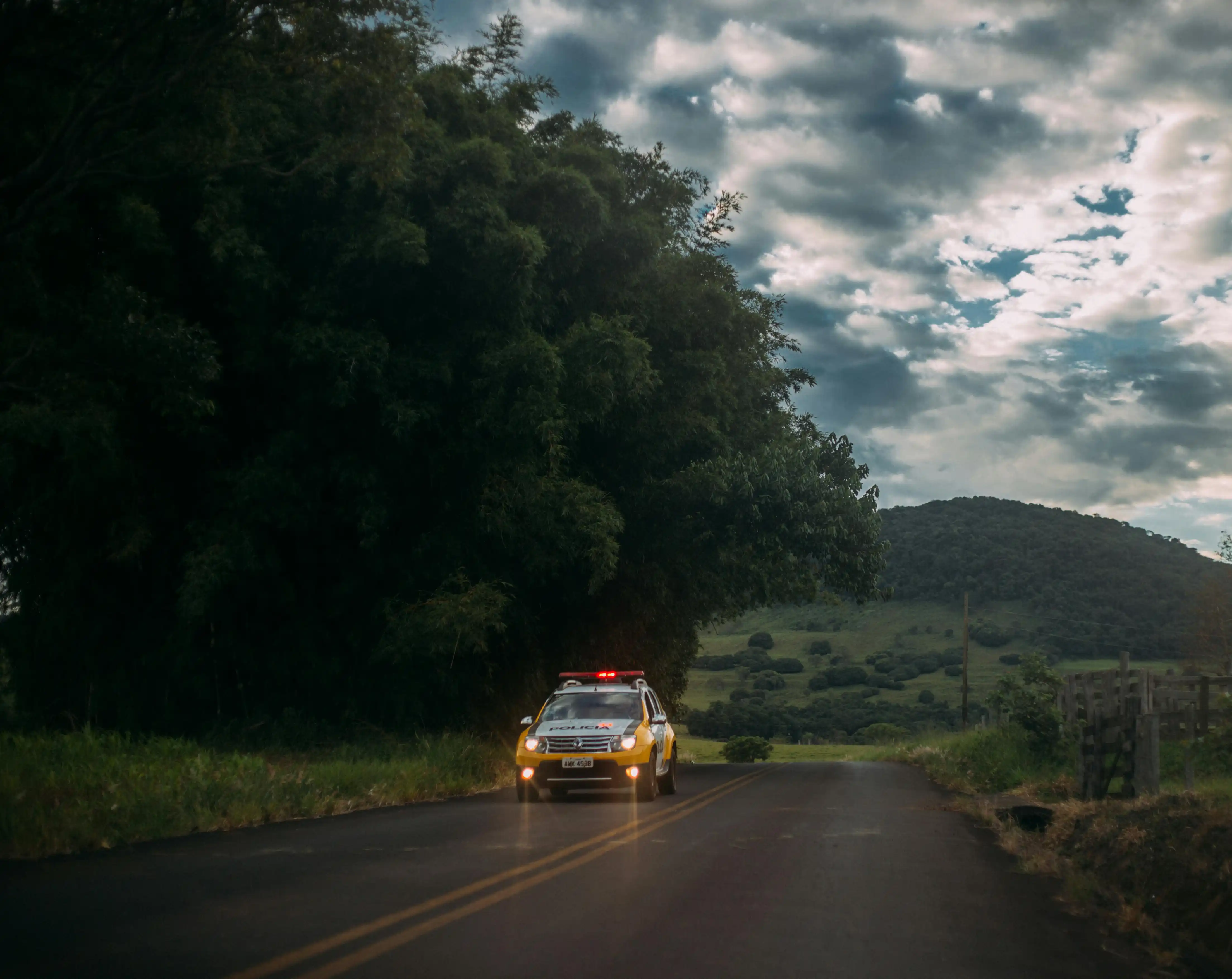 Security response team reacting to alarm alert