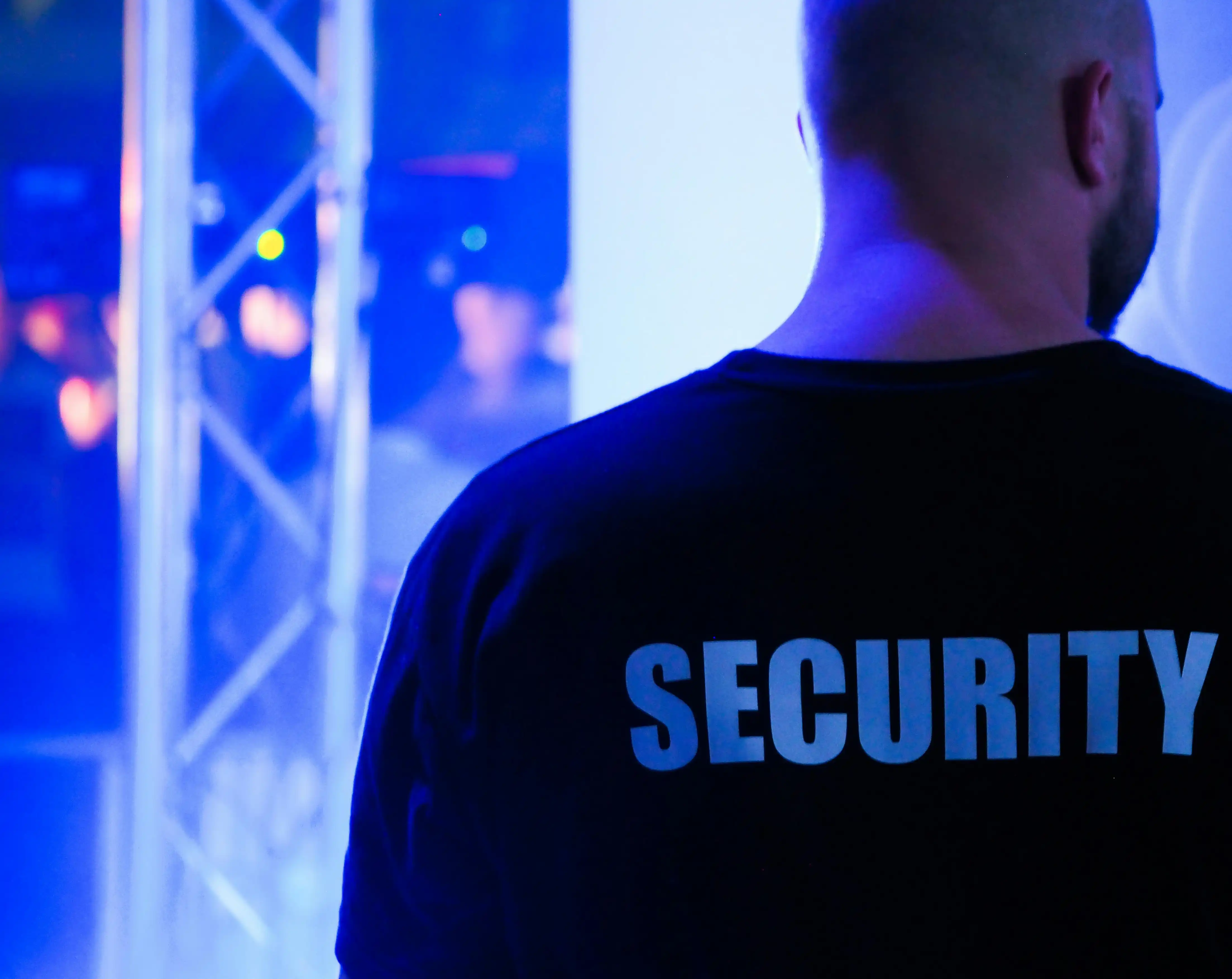 Professional security guards protecting commercial property